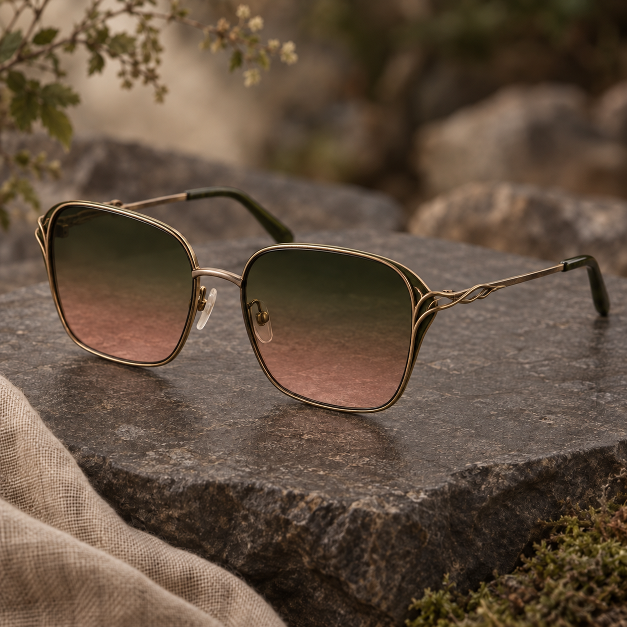 The Forrest Floor sunglasses concept, A softly squared silhouette